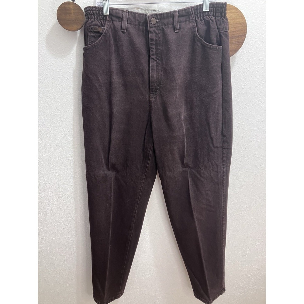 Vintage USA 90s Lee Womens Tapered Jeans Size 16 Med Chocolate Brown Union Made